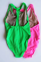 COLE of CALIFORNIA 90's Mini Neon Racer Swimsuit BACKSIDE