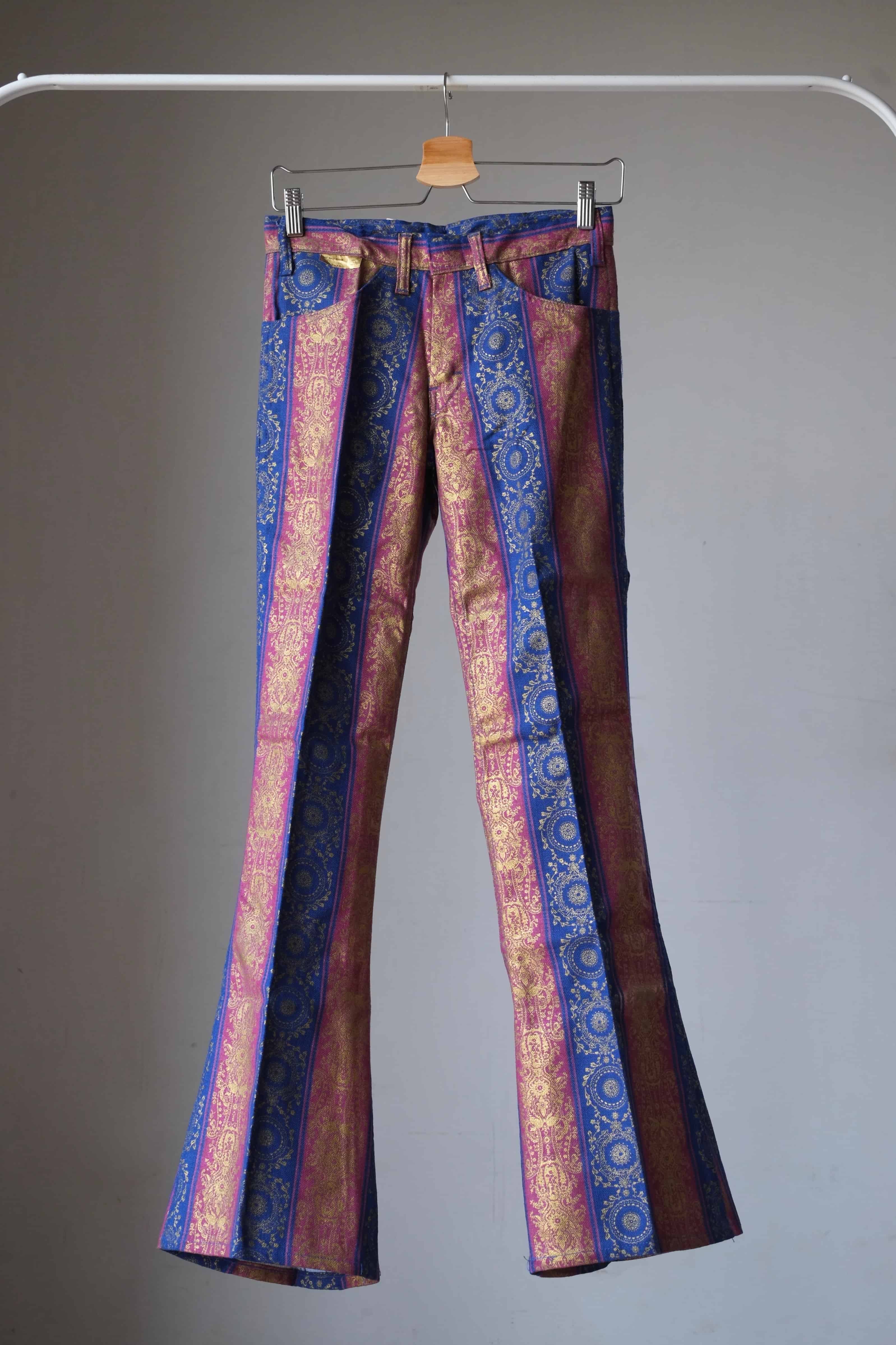 Vintage Brocade 70's Flare Bottoms purple