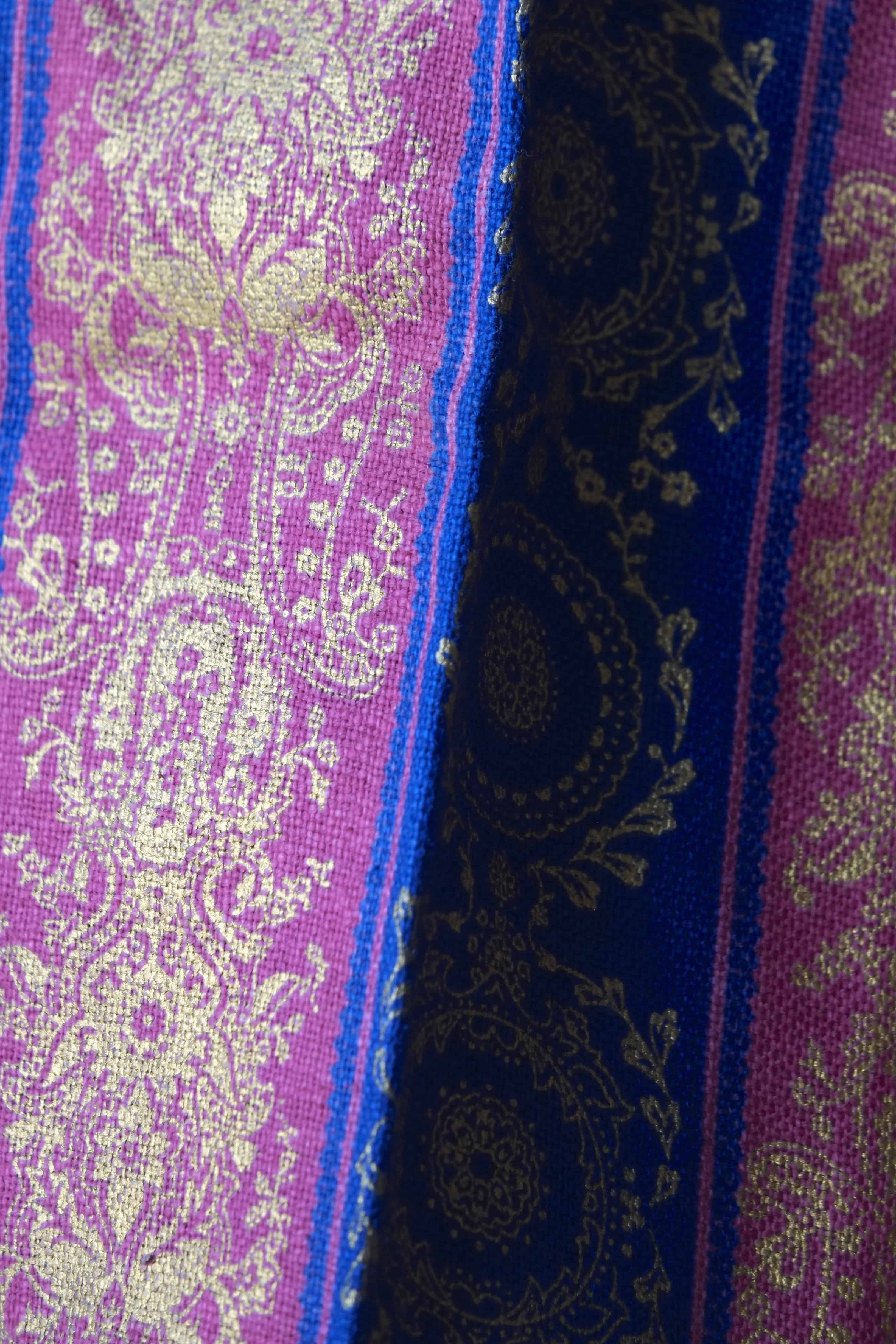 Vintage Brocade 70's Flare Bottoms close up