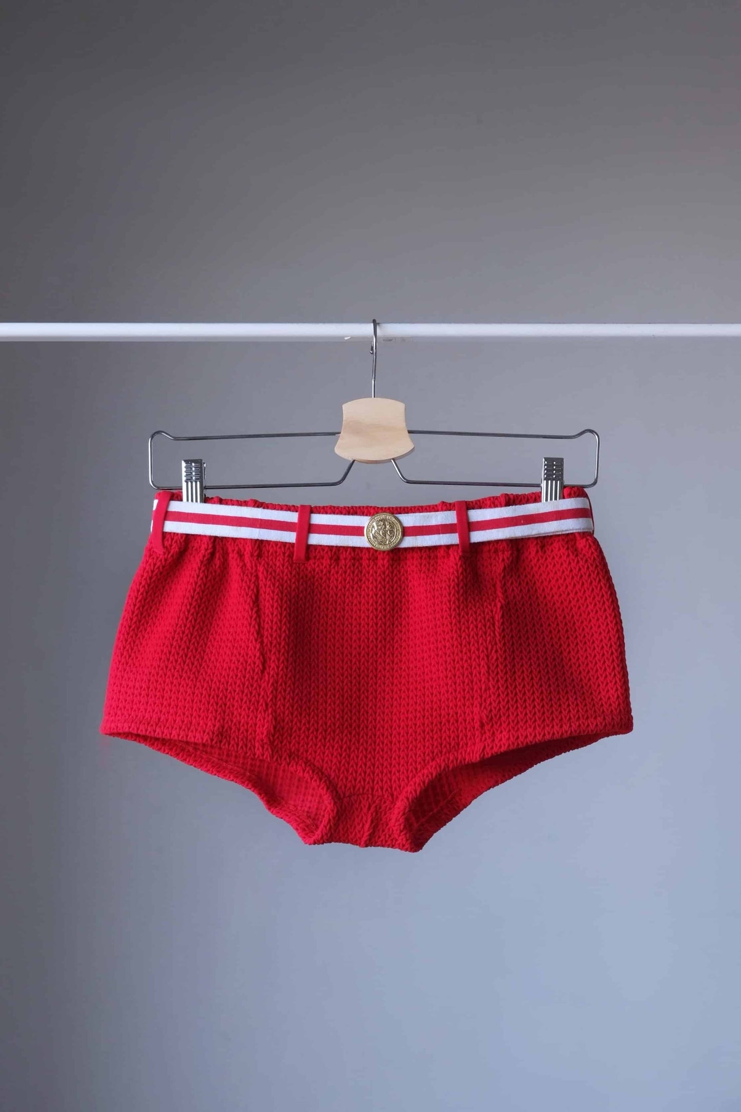 Rare 60's Knit Swim Briefs red