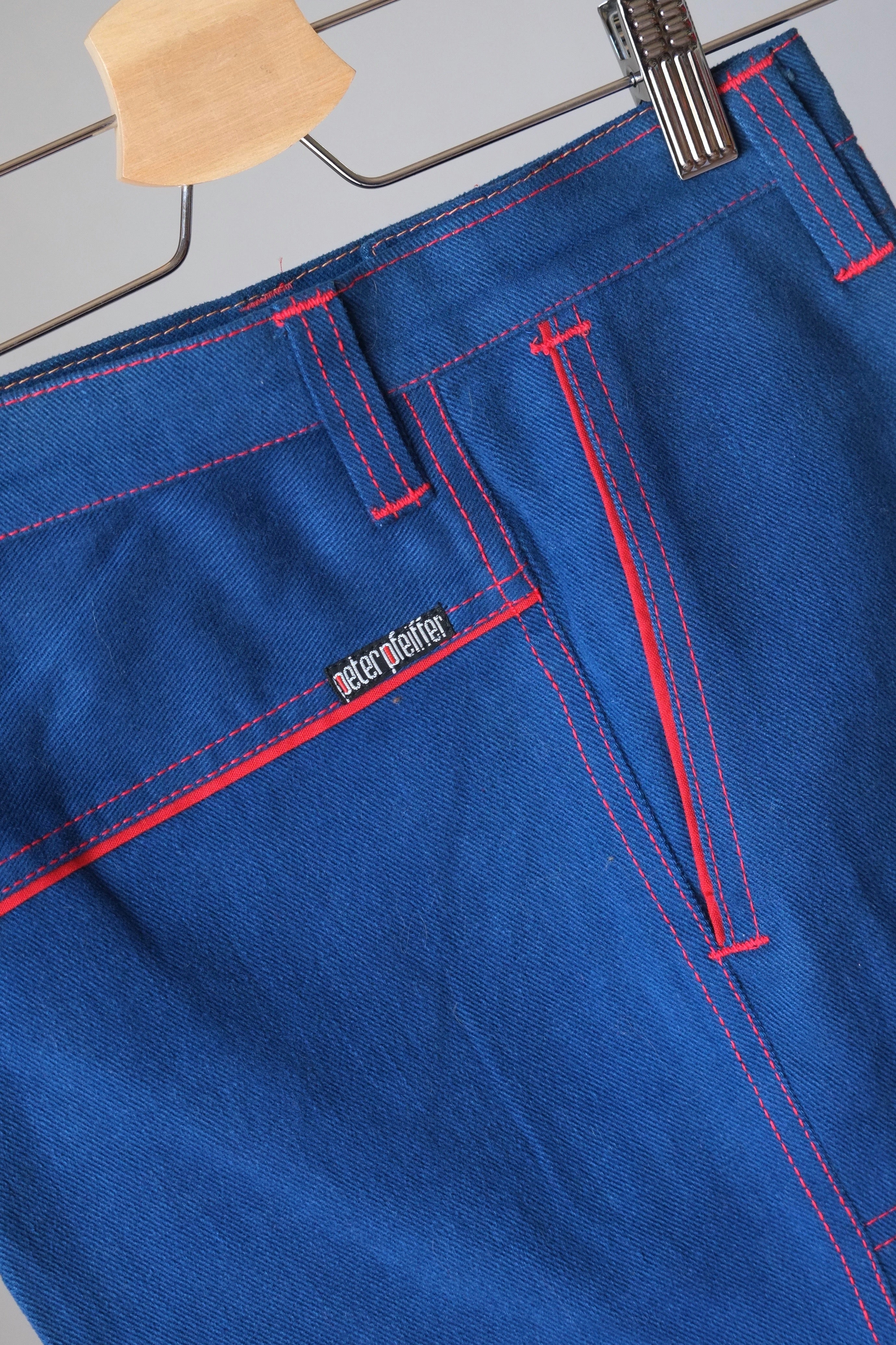 PETER PFEIFFER Wide Leg Brushed Denim 70's Pants