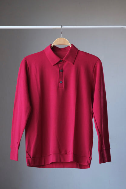 ZOFINA Long Sleeves 70s Polo Shirt