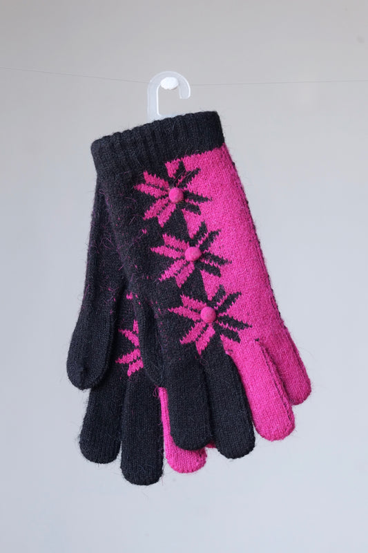 KIDS Jacquard Pompom Woolen Gloves