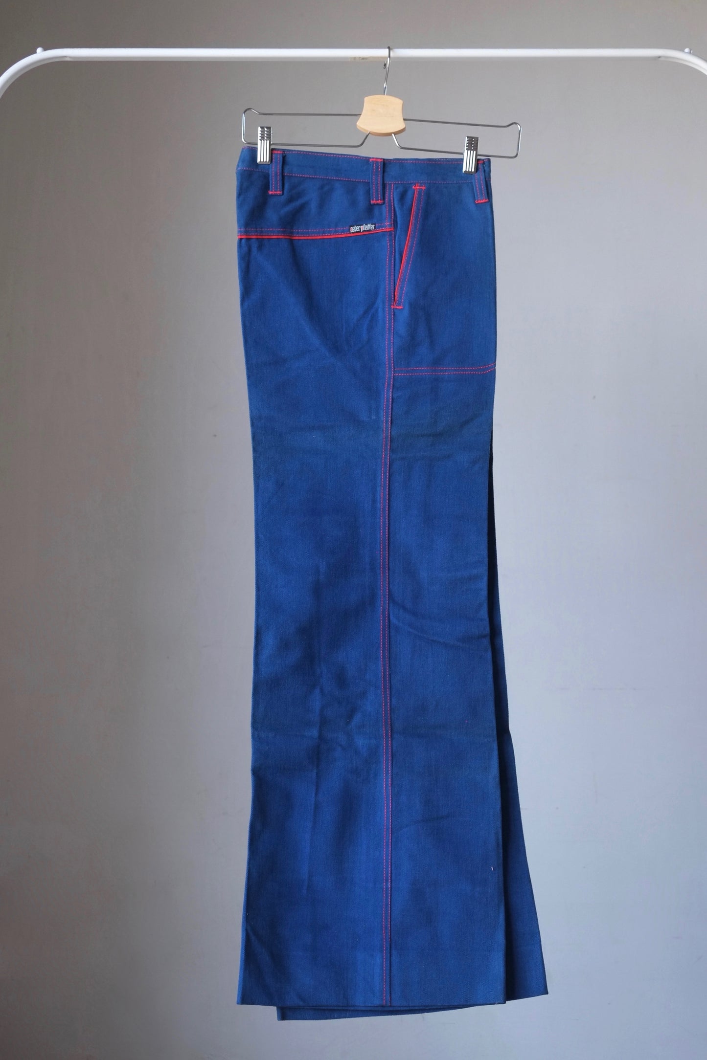 PETER PFEIFFER Wide Leg Brushed Denim 70's Pants