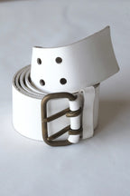 L'AIGLON Brittle Double Prong Leather Belt