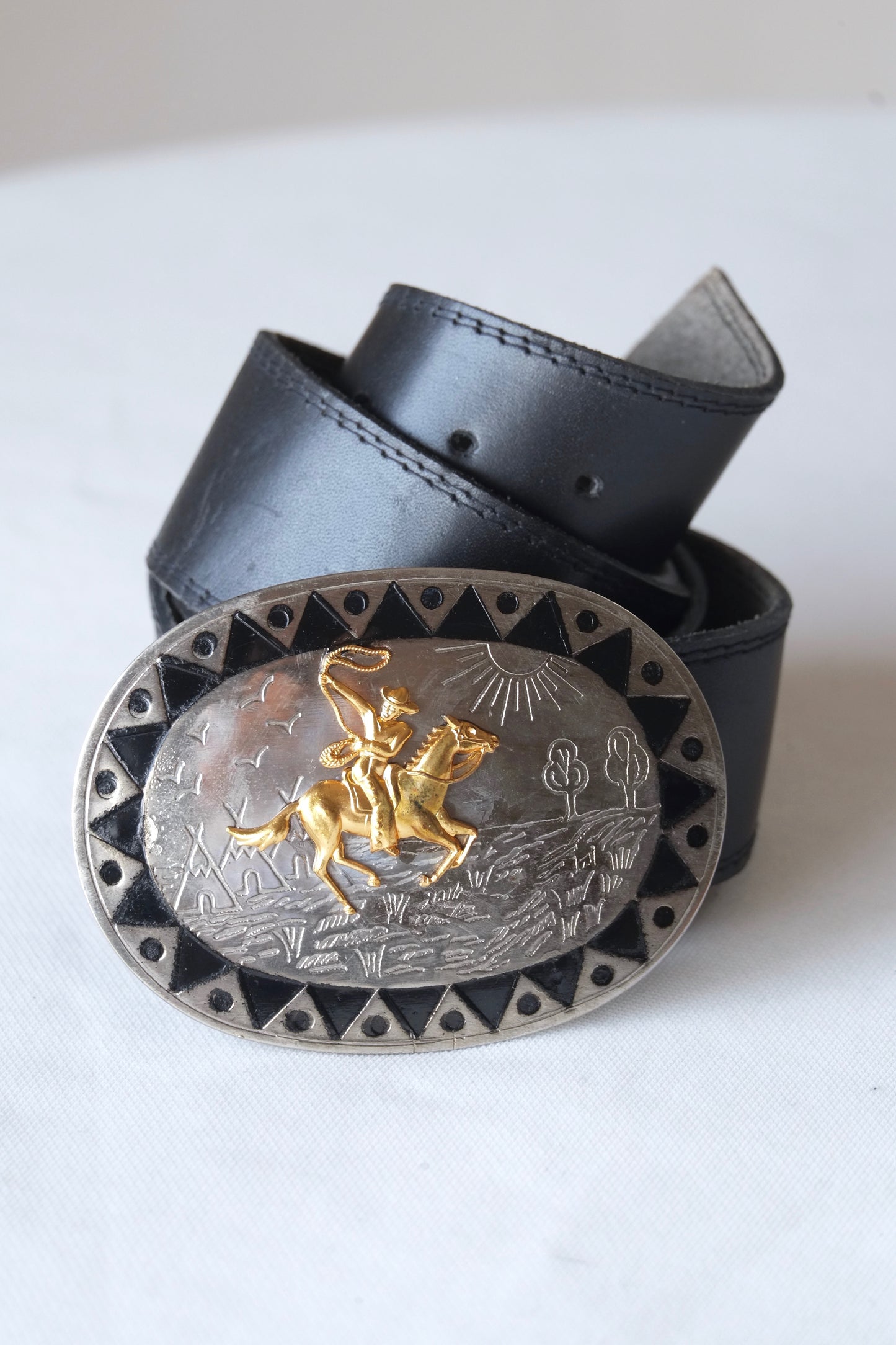 WESTERN COWBOY Leather Belt