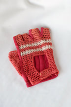 KNIT & Leather Half Finger Glove