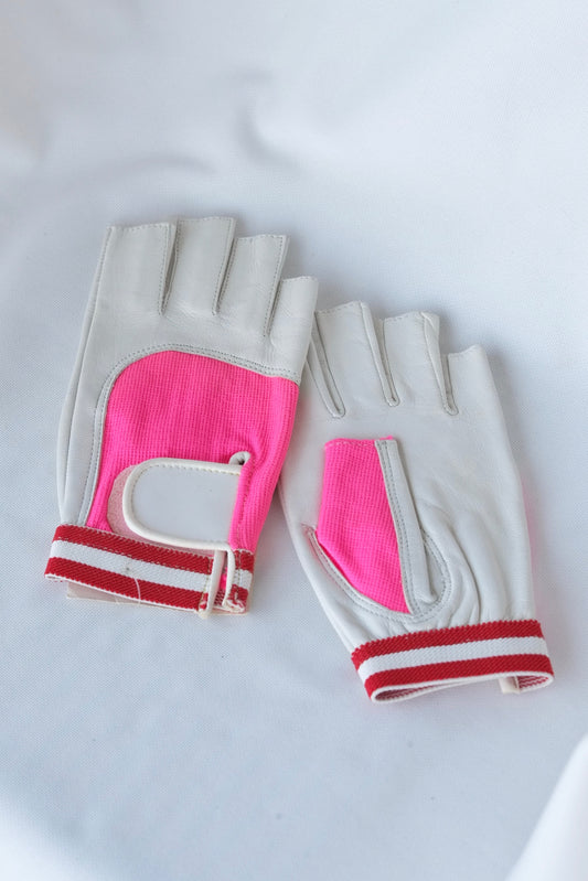 HALF FINGERS Leather Tennis Gloves