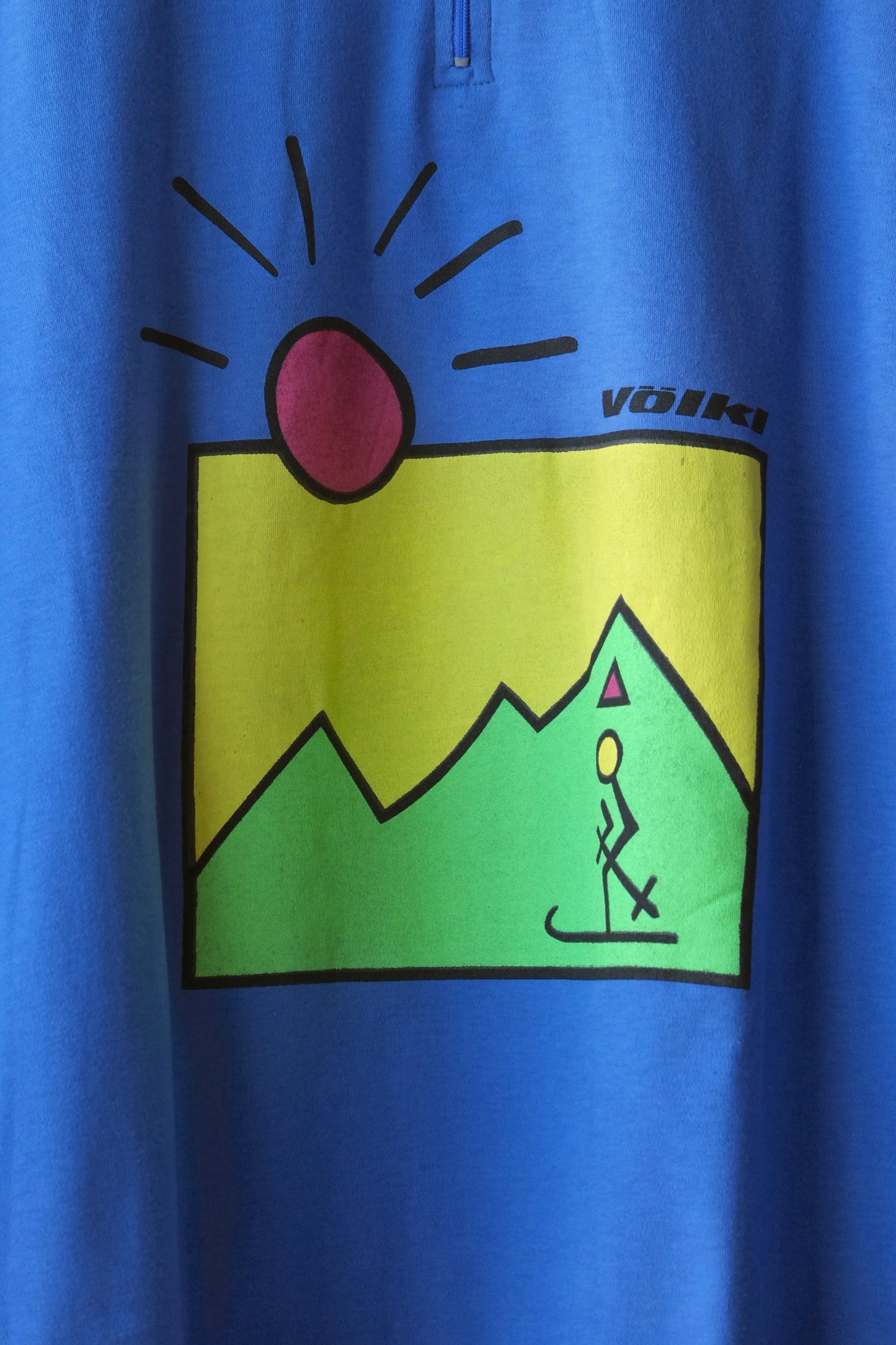 VÖLKL Cotton Zip Neck 90s Top