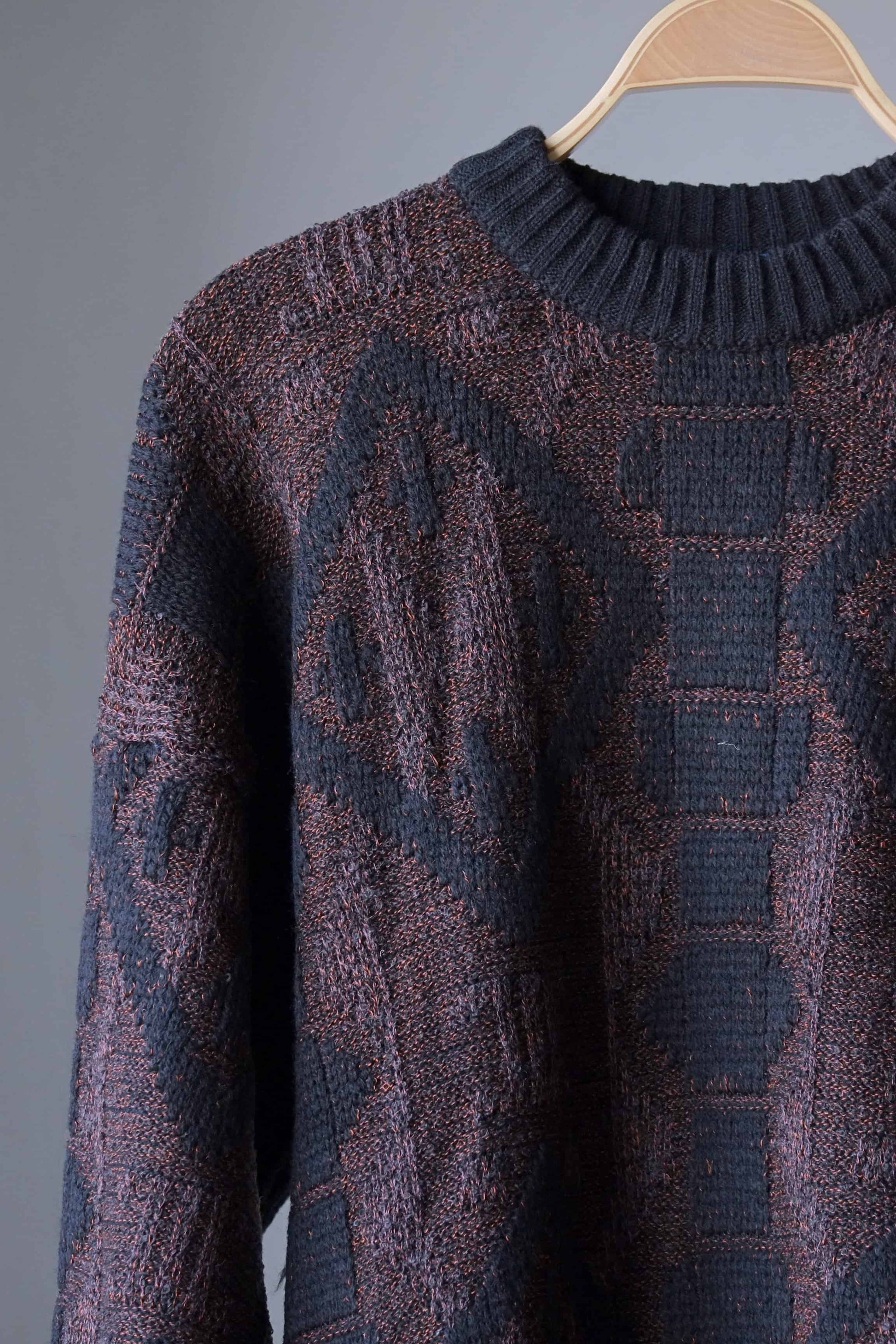 Vintage 90's Jacquard Pattern Sweater brown details