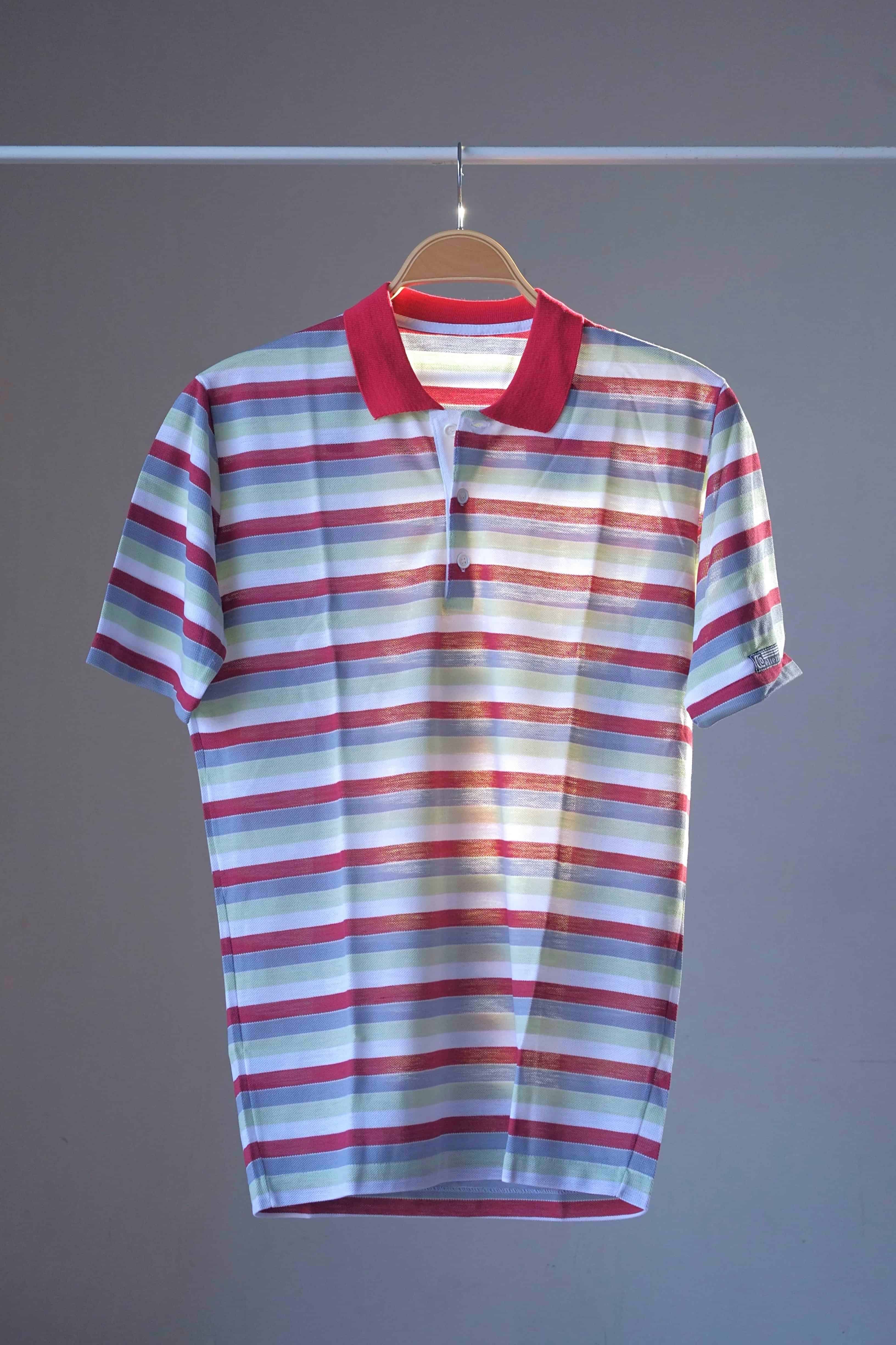 Vintage Early 80's Tennis Polo red grey