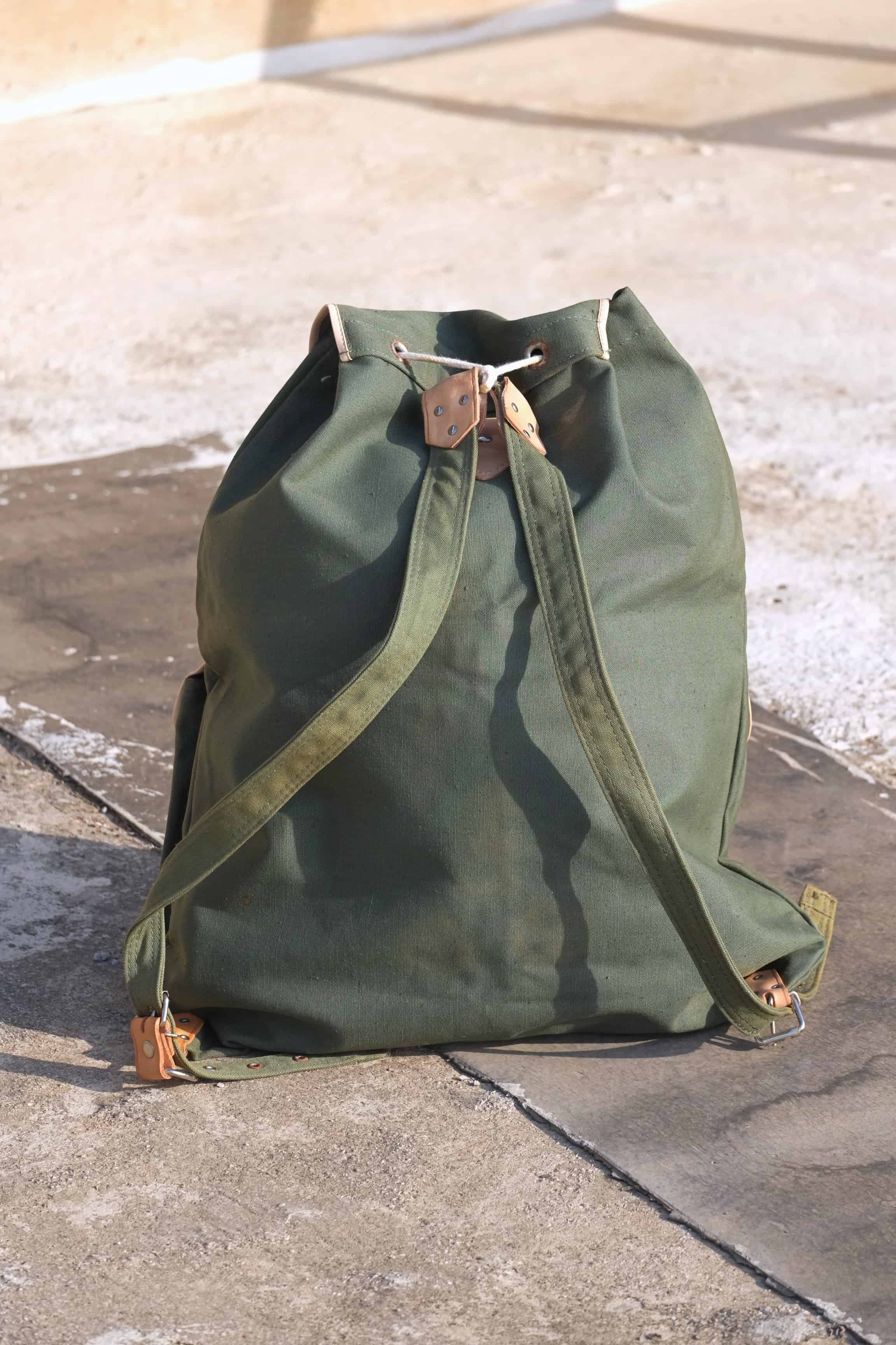 Vintage canvas rucksack outlet backpack