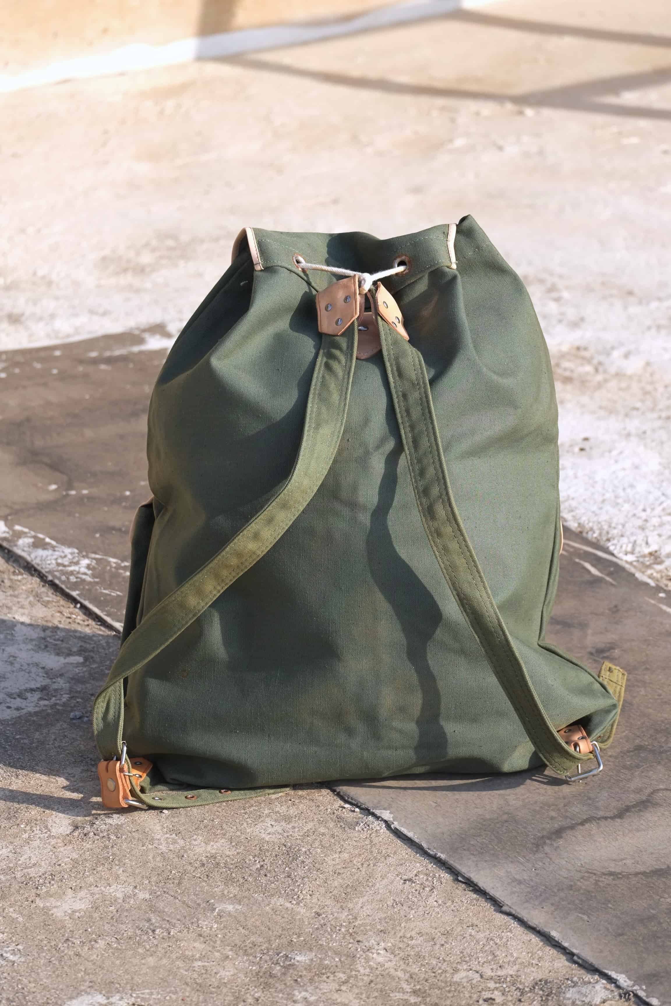 canvas leather vintage backpack Vintage 70's Canvas Rucksack – Vintage Something