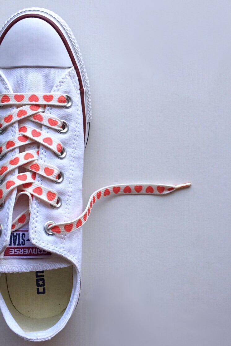 HEART Print Flat Shoelaces