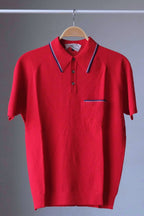 70's Mousse Knit Polo Shirt red