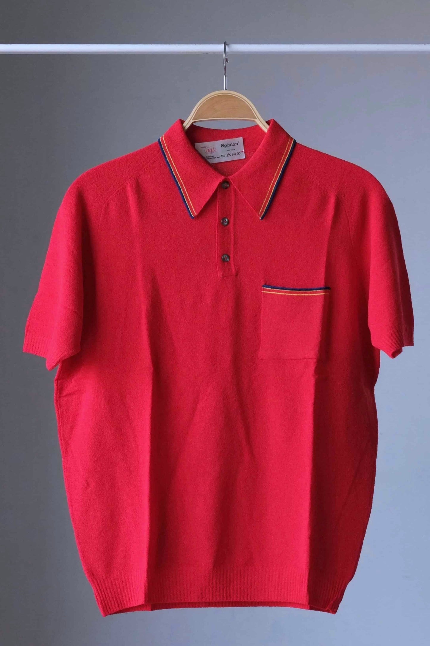 70's Mousse Knit Polo Shirt red