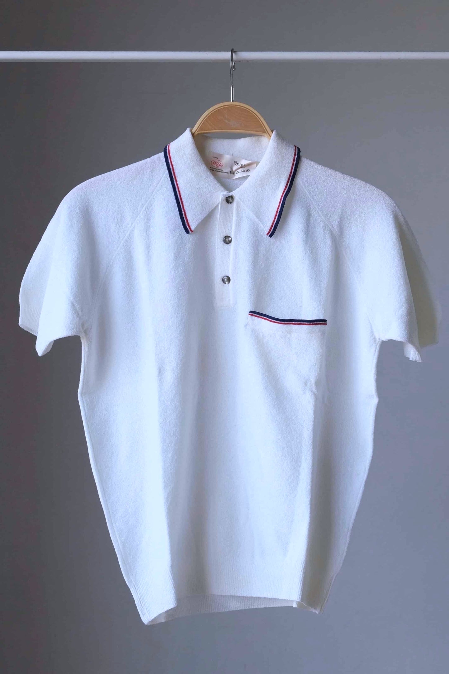 70's Mousse Knit Polo Shirt white
