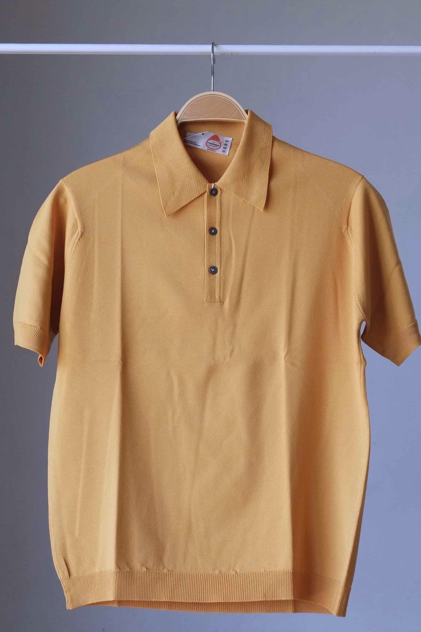 Knitted 70's Polo Shirt mustard