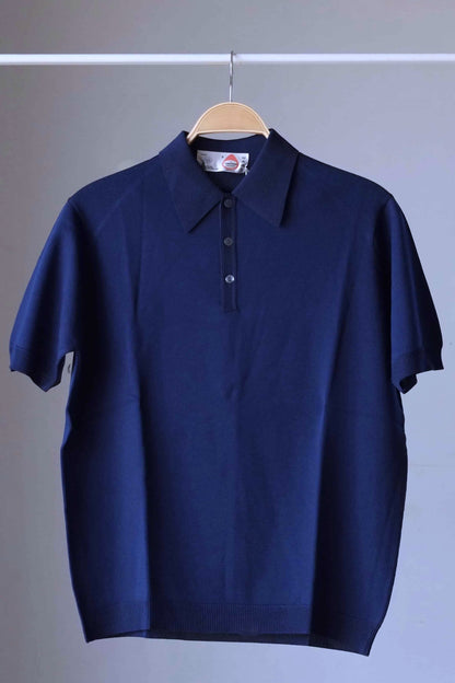 Knitted 70's Polo Shirt navy