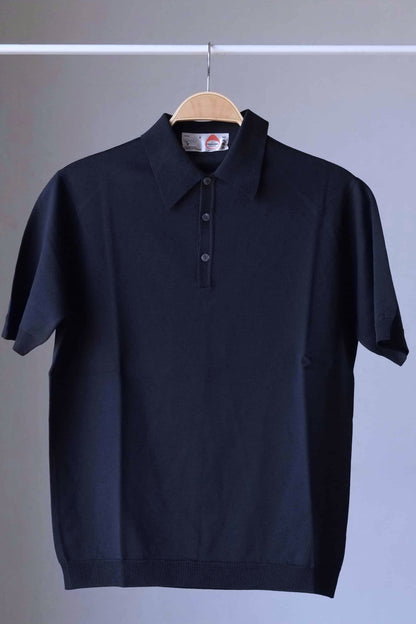 Knitted 70's Polo Shirt black
