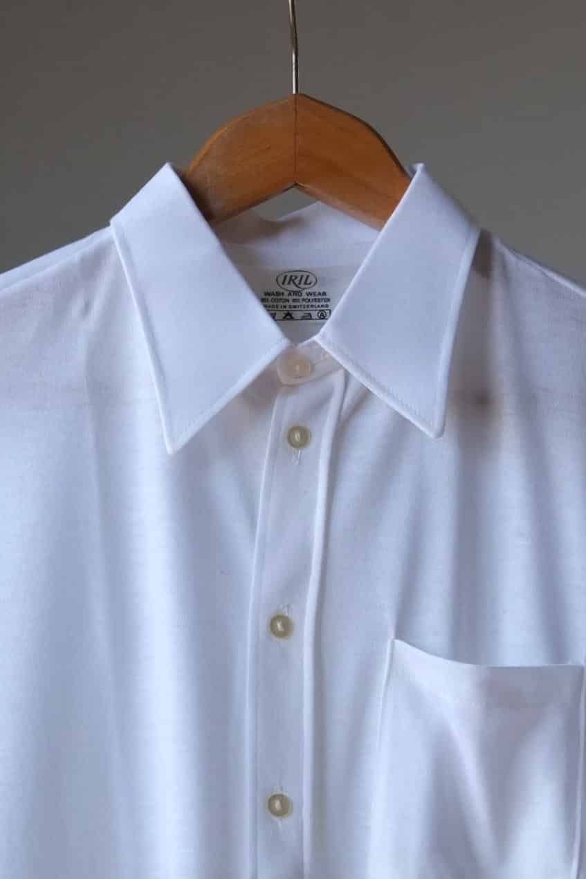Vintage 70s pointy collar shirt white detail