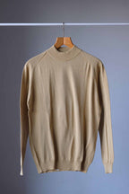 70's High Neck Men's Sweater sand