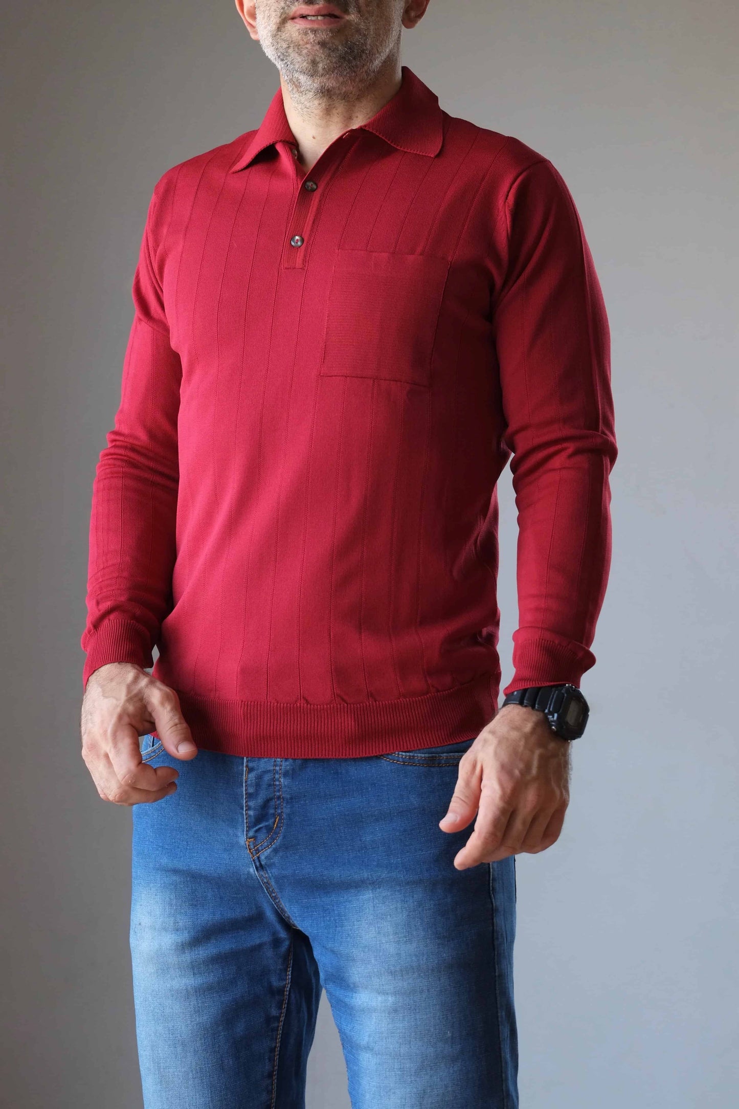  70's Long Sleeves Knit Polo RUBY