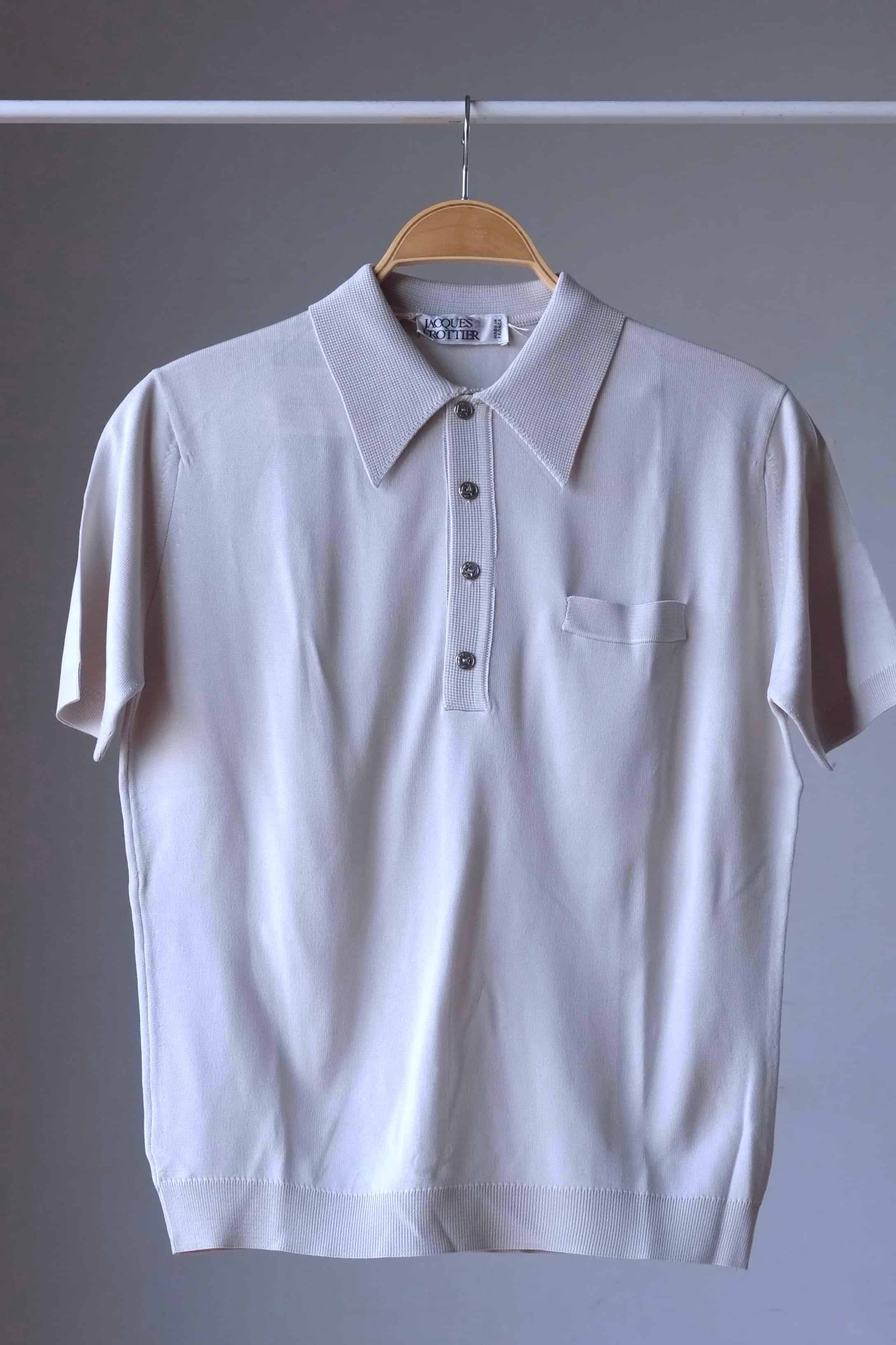  70's Knitted Women's Polo Top grey