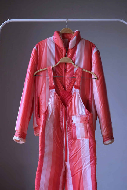 Vintage 70's Two-Piece Ski Suit hanged