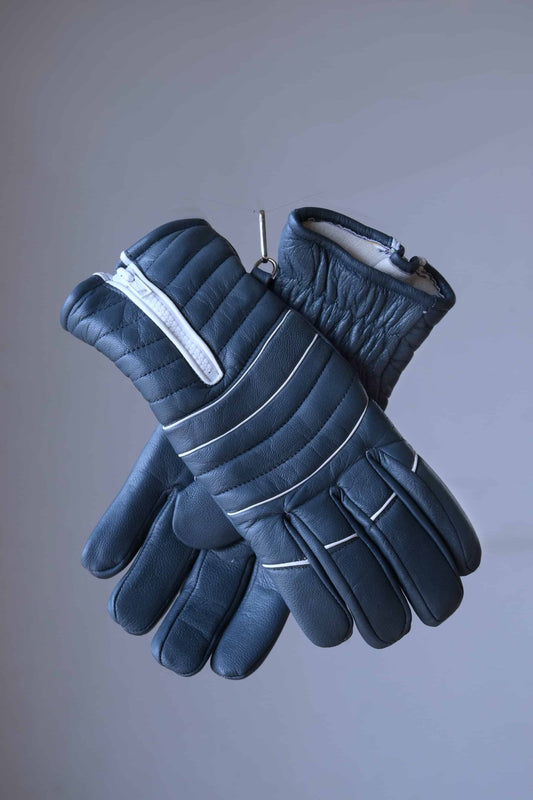 Vintage 80's LEATHER Basic Ski Gloves