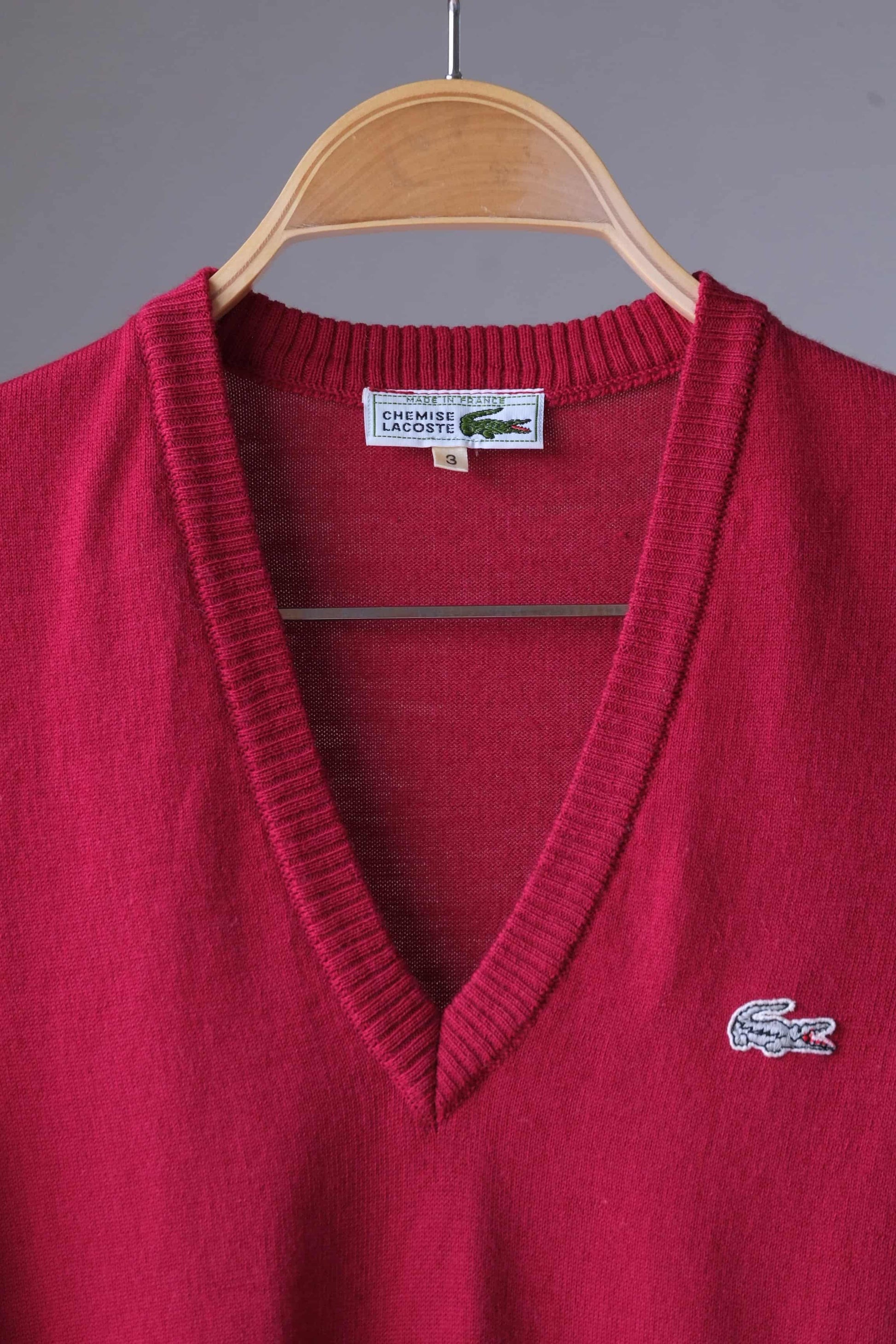 Vintage LACOSTE 80's Sweater Vest close up