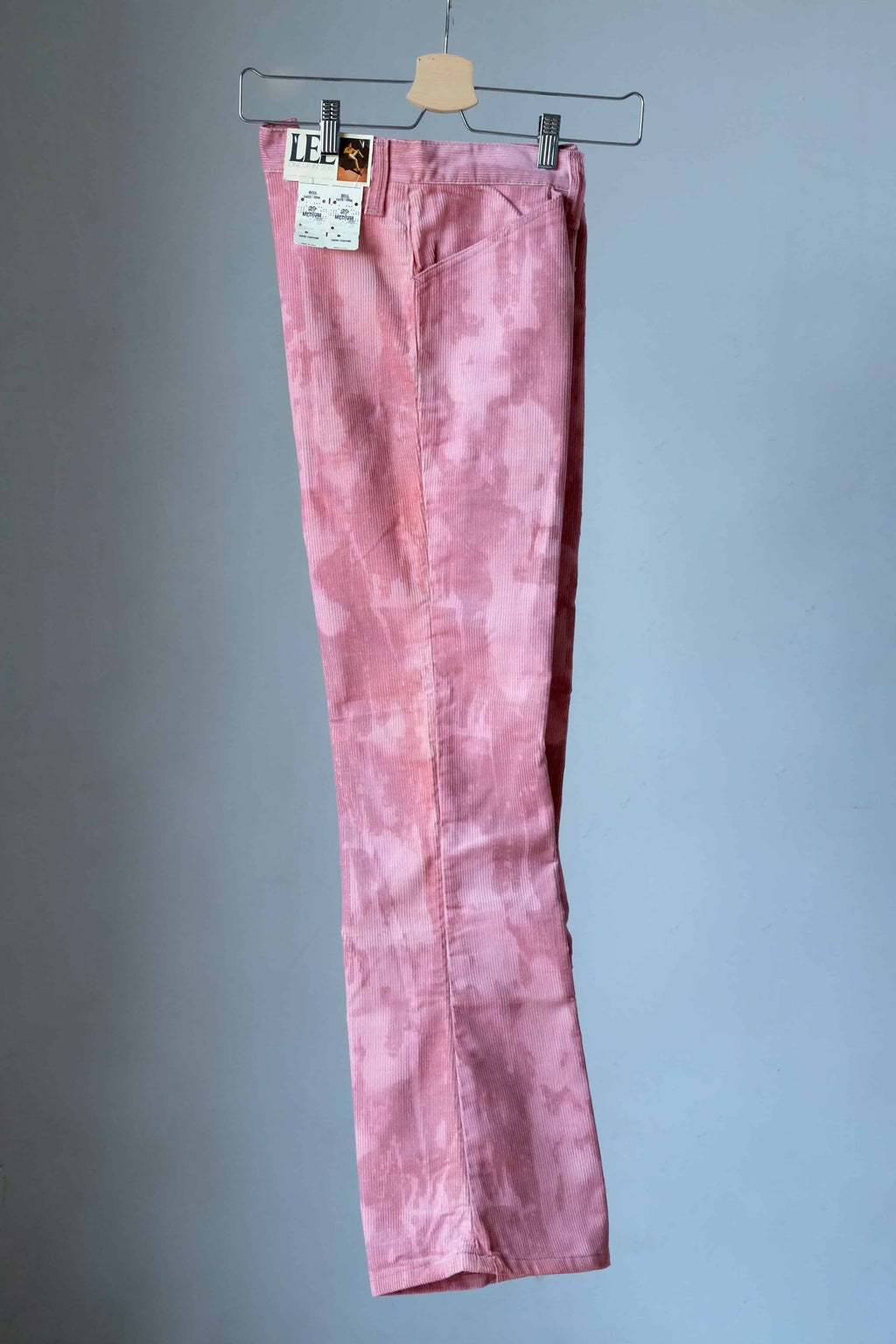 Vintage LEE Corduroy Tie-Dye 70's Bell Bottoms pink side