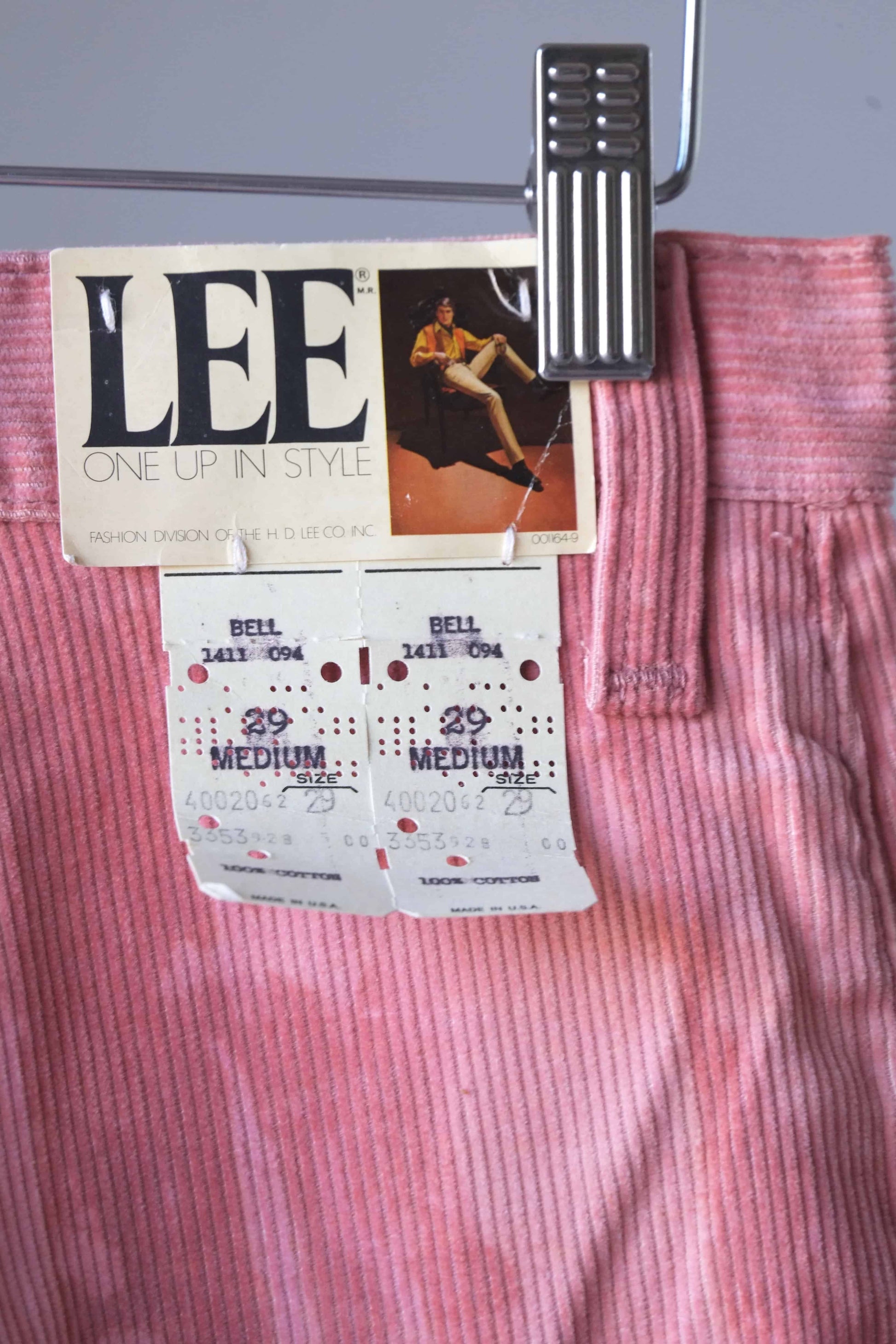 Vintage LEE Corduroy Tie-Dye 70's Bell Bottoms pink label size