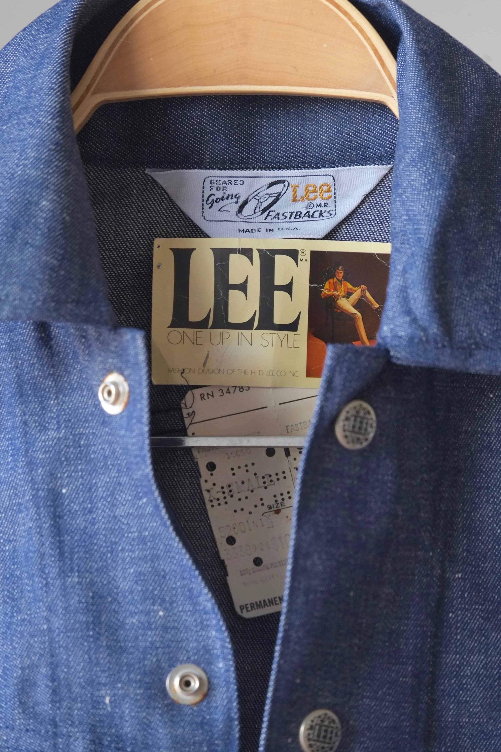 Vintage Lee Fastback 60's Denim Jacket label