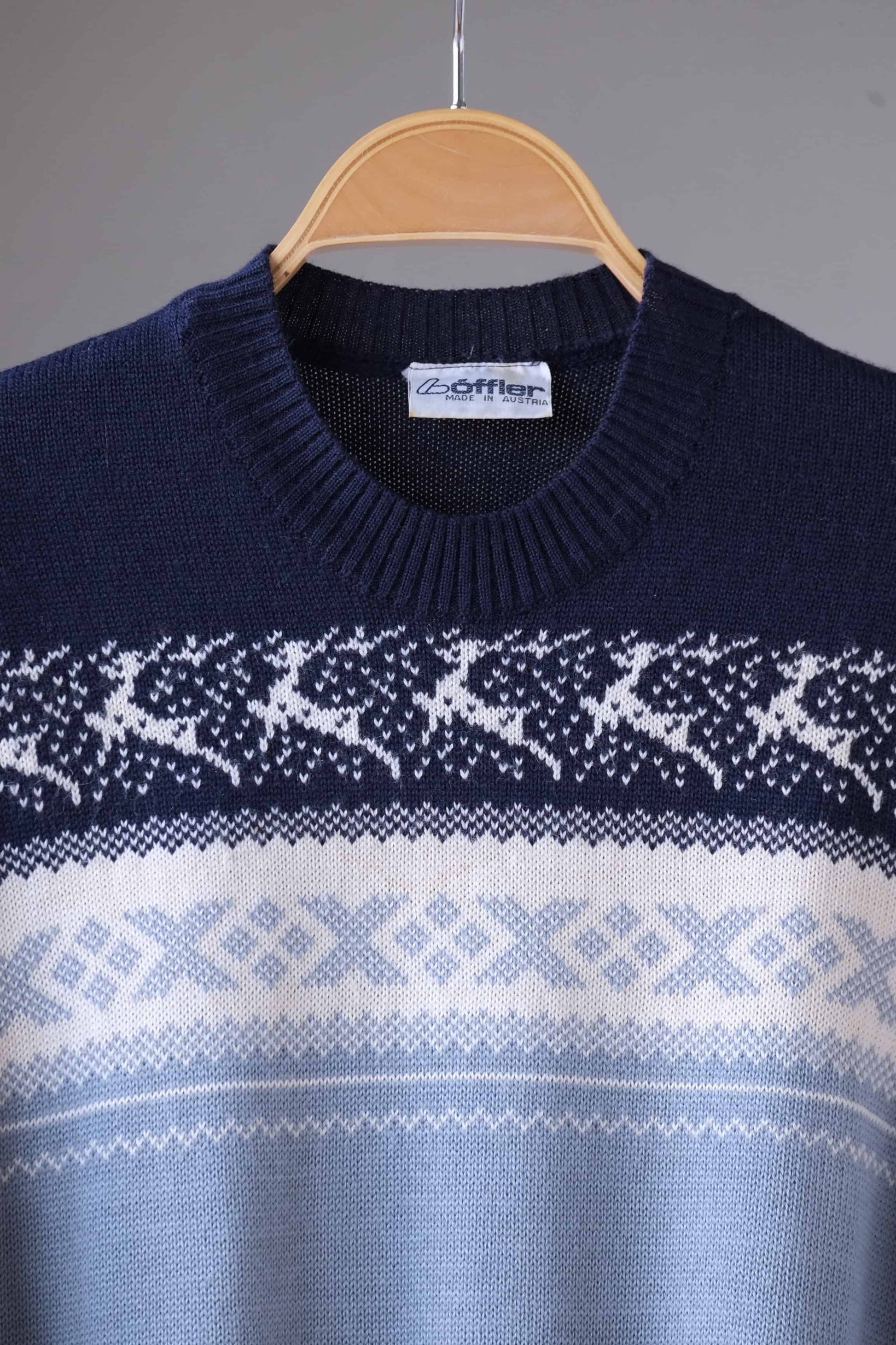Vintage 80's Jacquard Sweater close up