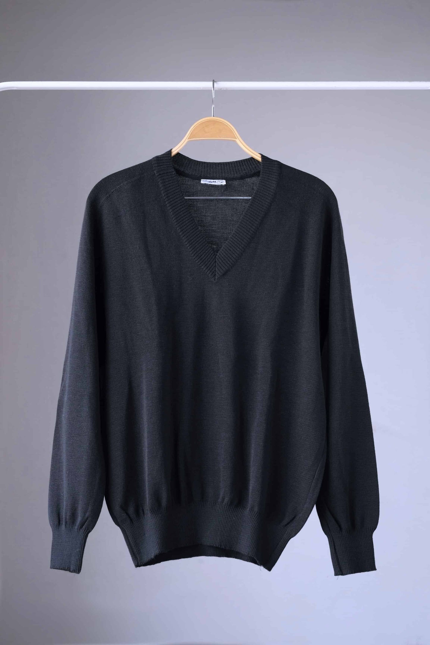 80's Black V-Neck Sweater
