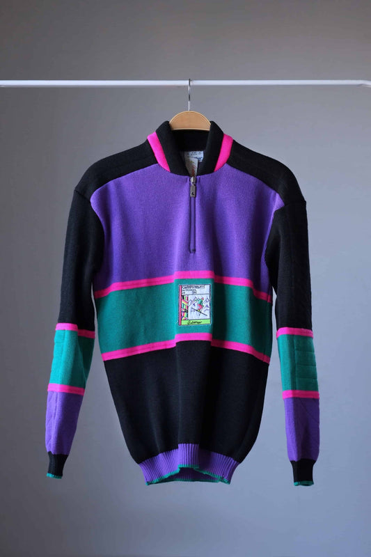 Vintage 90's Neon Padded Ski Sweat black purple