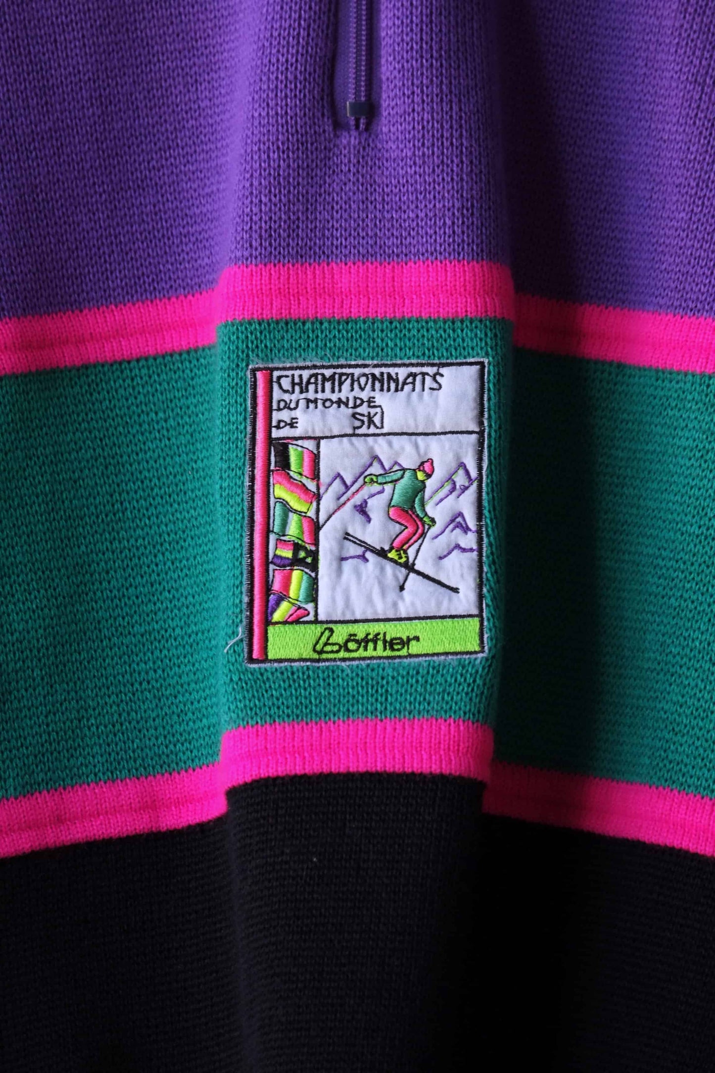 Vintage 90's Neon Padded Ski Sweat black detail