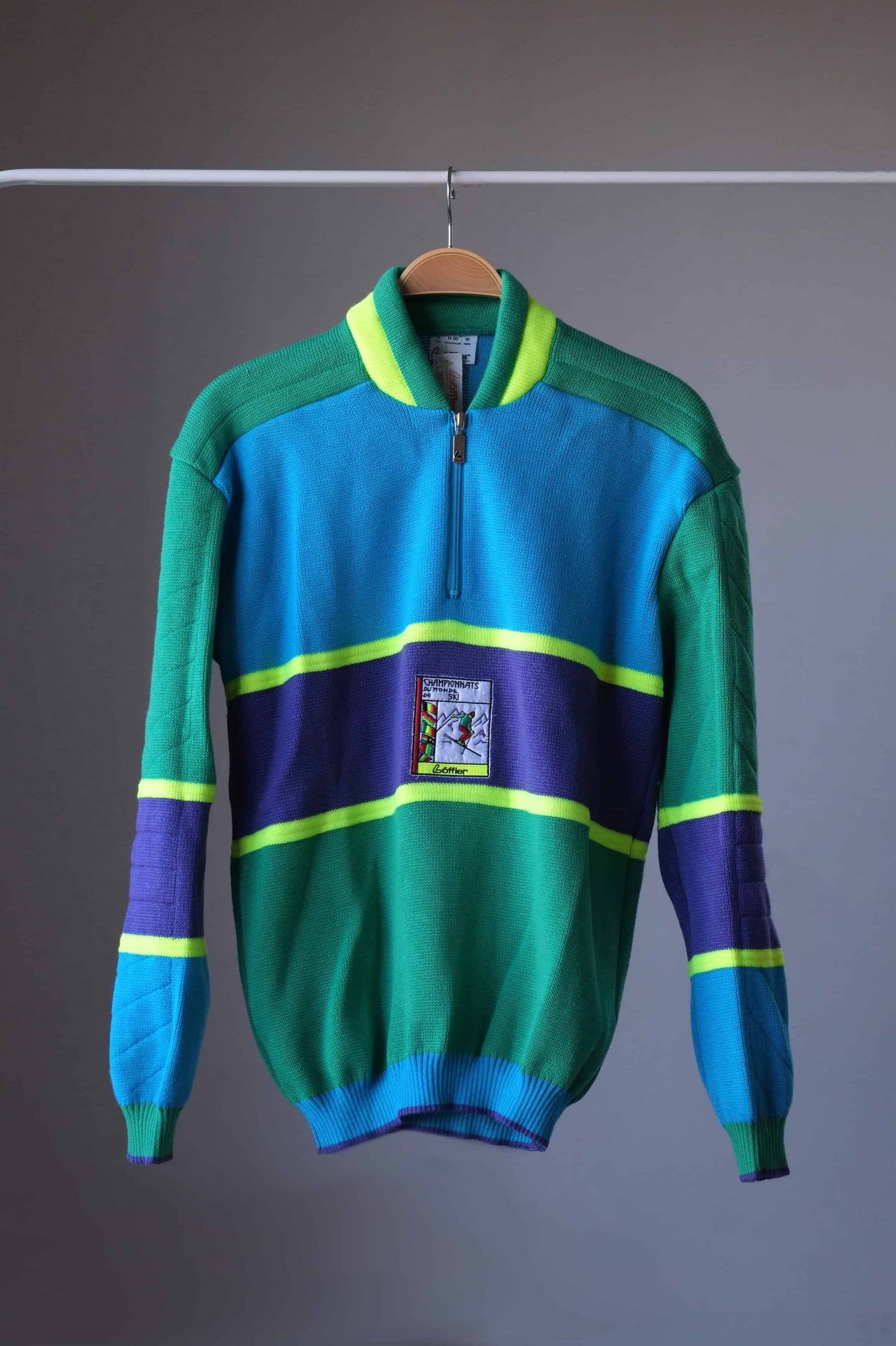 Vintage 90's Neon Padded Ski Sweat blue green
