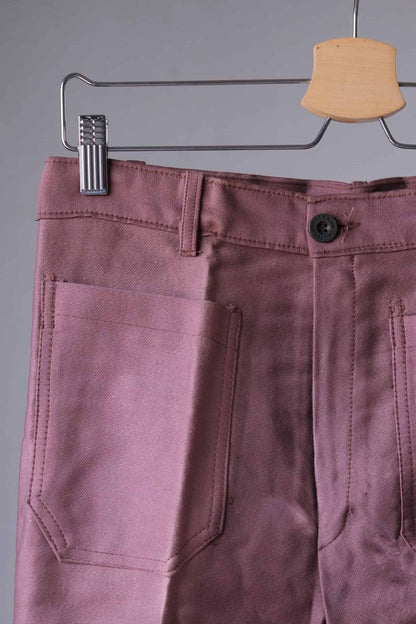 Vintage Wide Leg 70's Brushed Denim Pants close up