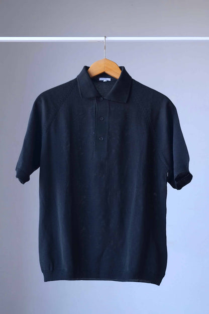 60's Knit Polo Shirt black