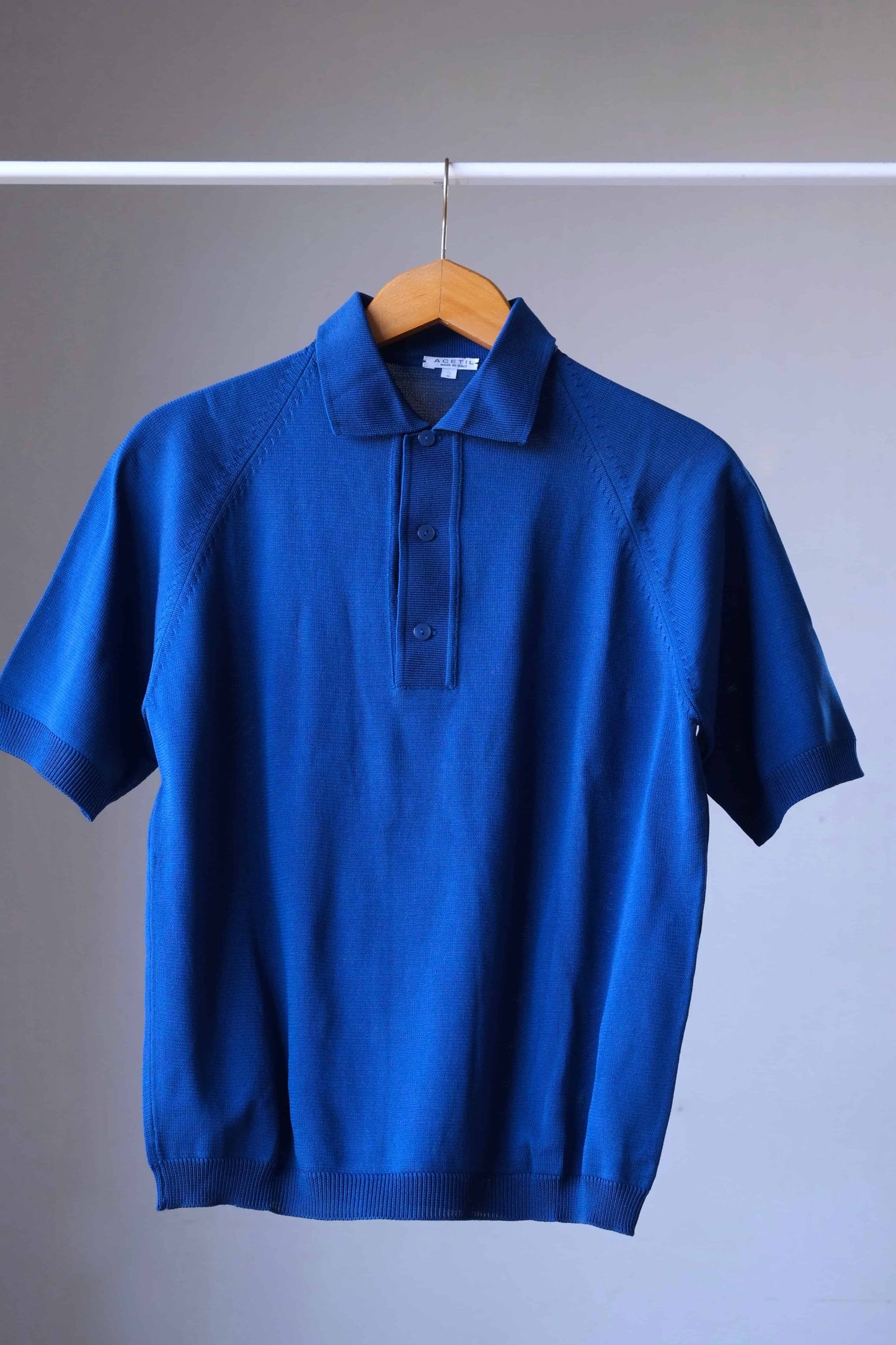 60's Knit Polo Shirt blue