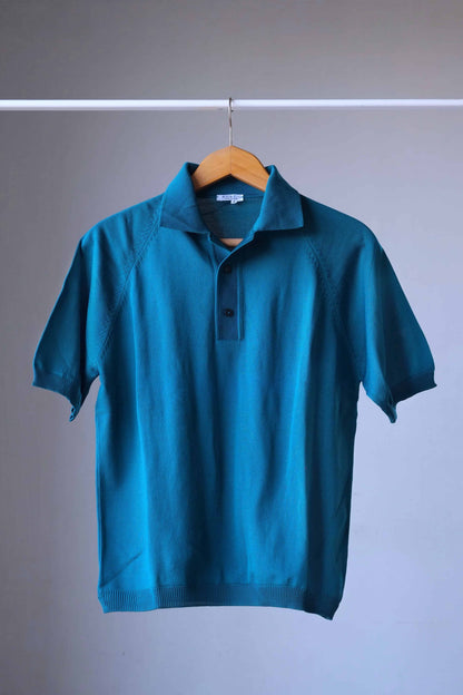 60's Knit Polo Shirt teal