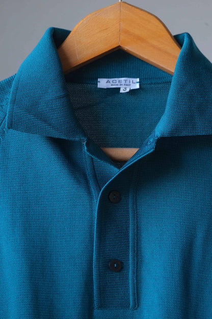 60's Knit Polo Shirt teal
