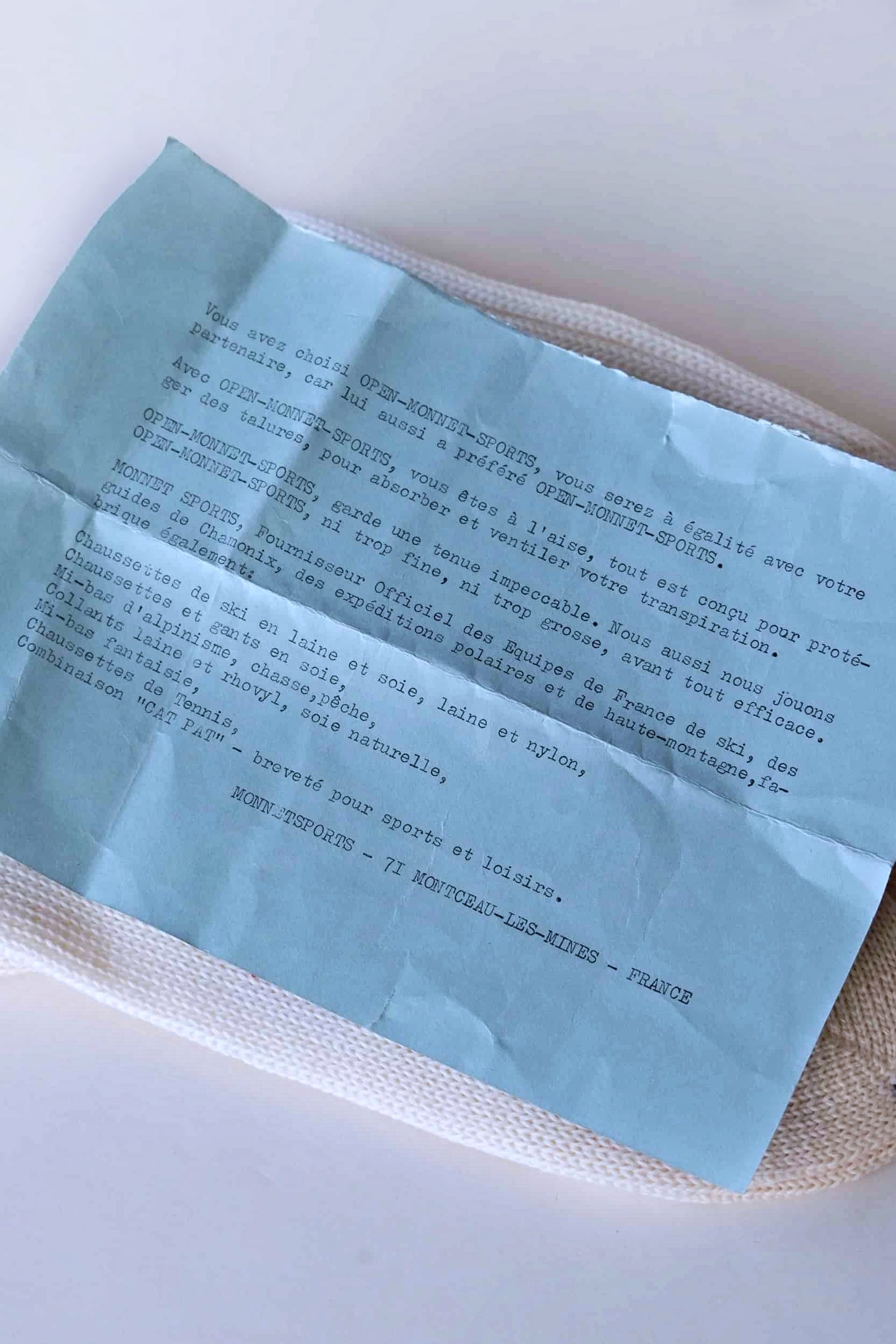 Label of Vintage Striped Wool Socks