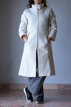 Vintage 70's White Quilted Coat closed