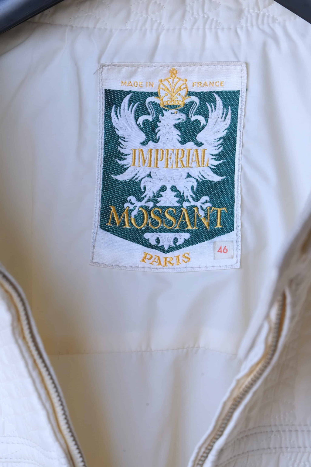 Vintage 70's White Quilted Coat label