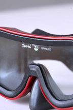 NEMROD Brisa 90's Diving Mask red and black glass close up