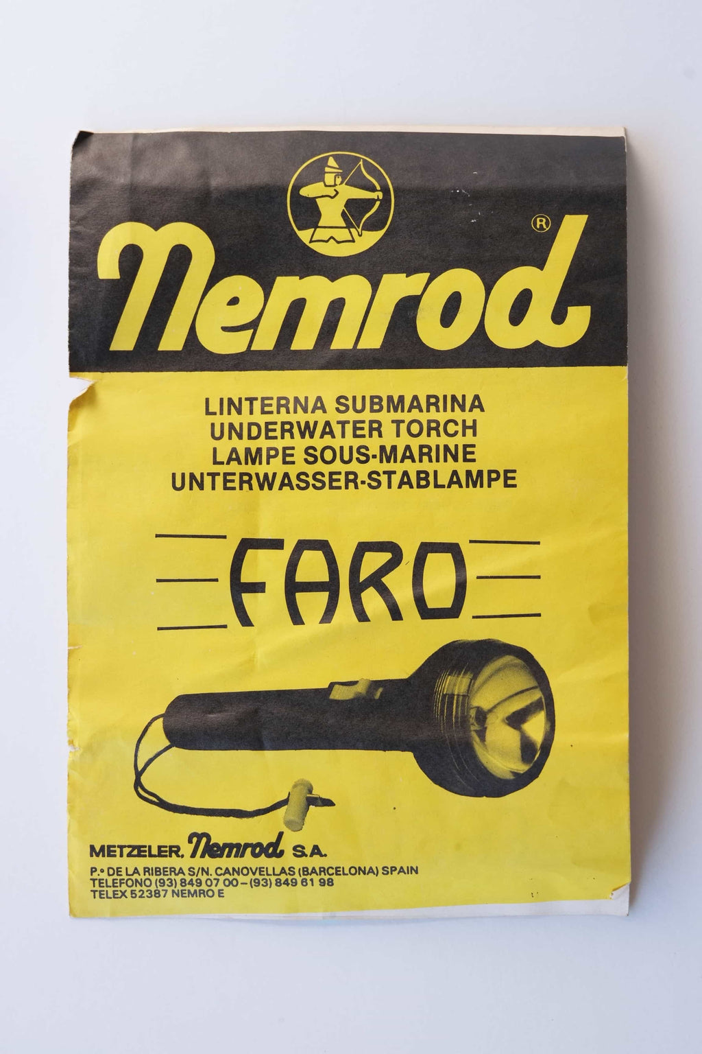 NEMROD Vintage Scuba Diving 90s Flashlight