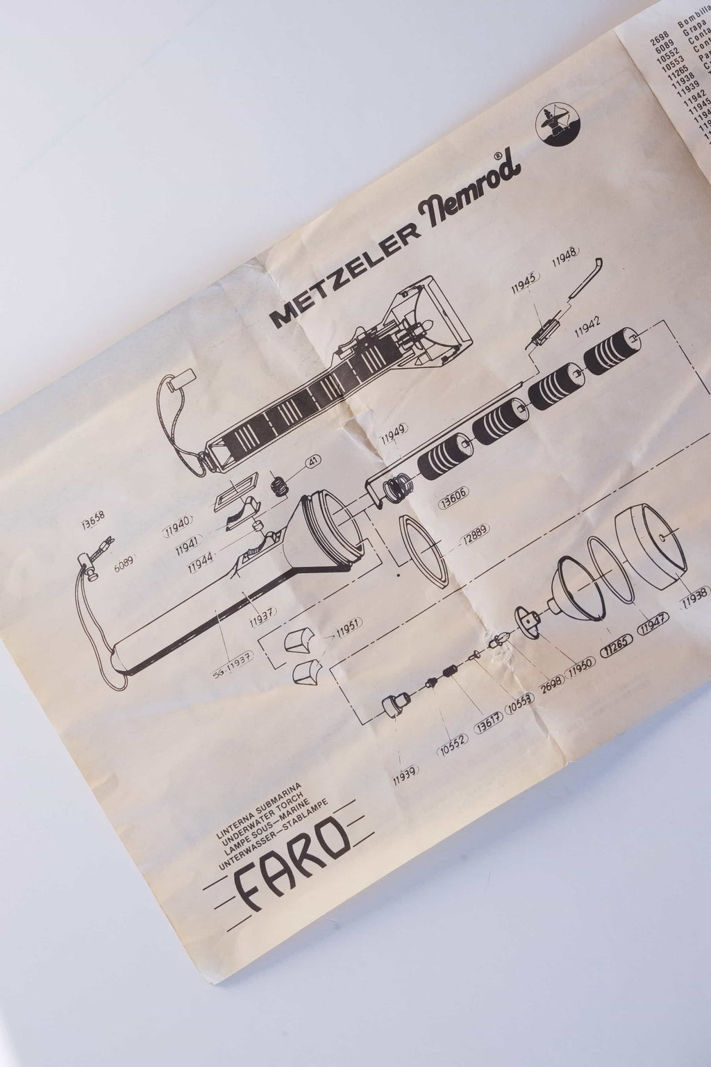 NEMROD Vintage Scuba Diving 90s Flashlight